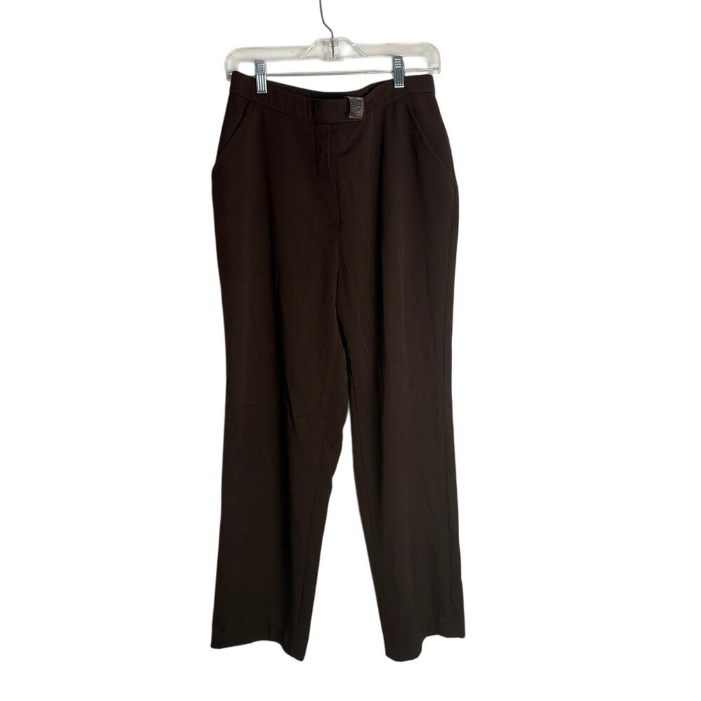 Alison Daley Women Size 10 Brown Dress Pants Straight Leg Stretch Trousers
